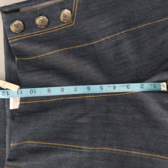 Cinq à Sept Sailor Jeans 8 Dark Blue High Rise Wide Leg Nautical Designer Denim - Picture 8 of 12